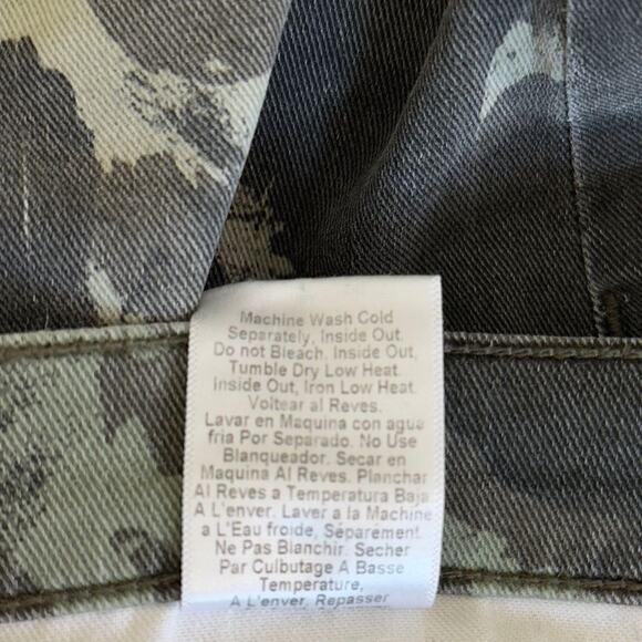 Current/Elliott Camo Stiletto Jeans Size 30 Mid Rise Skinny Army Green USA - Picture 8 of 12